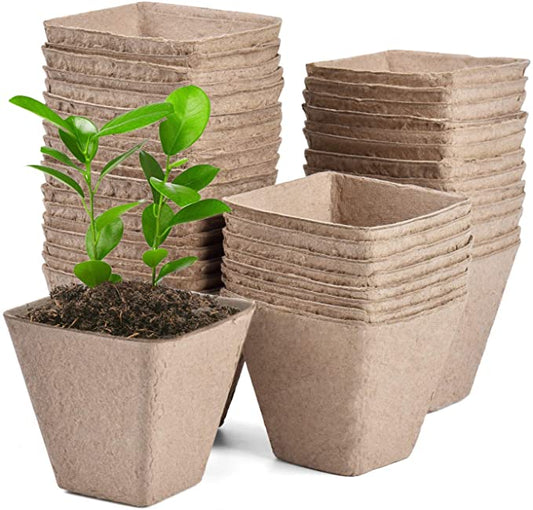 JOYSEUS 3.25" Seed Starter Pots, Organic Planting Peat Pots for Garden Seedling, 30 Pcs 100% Eco-Friendly and Biodegradable Seedling Pots for Seed Germination