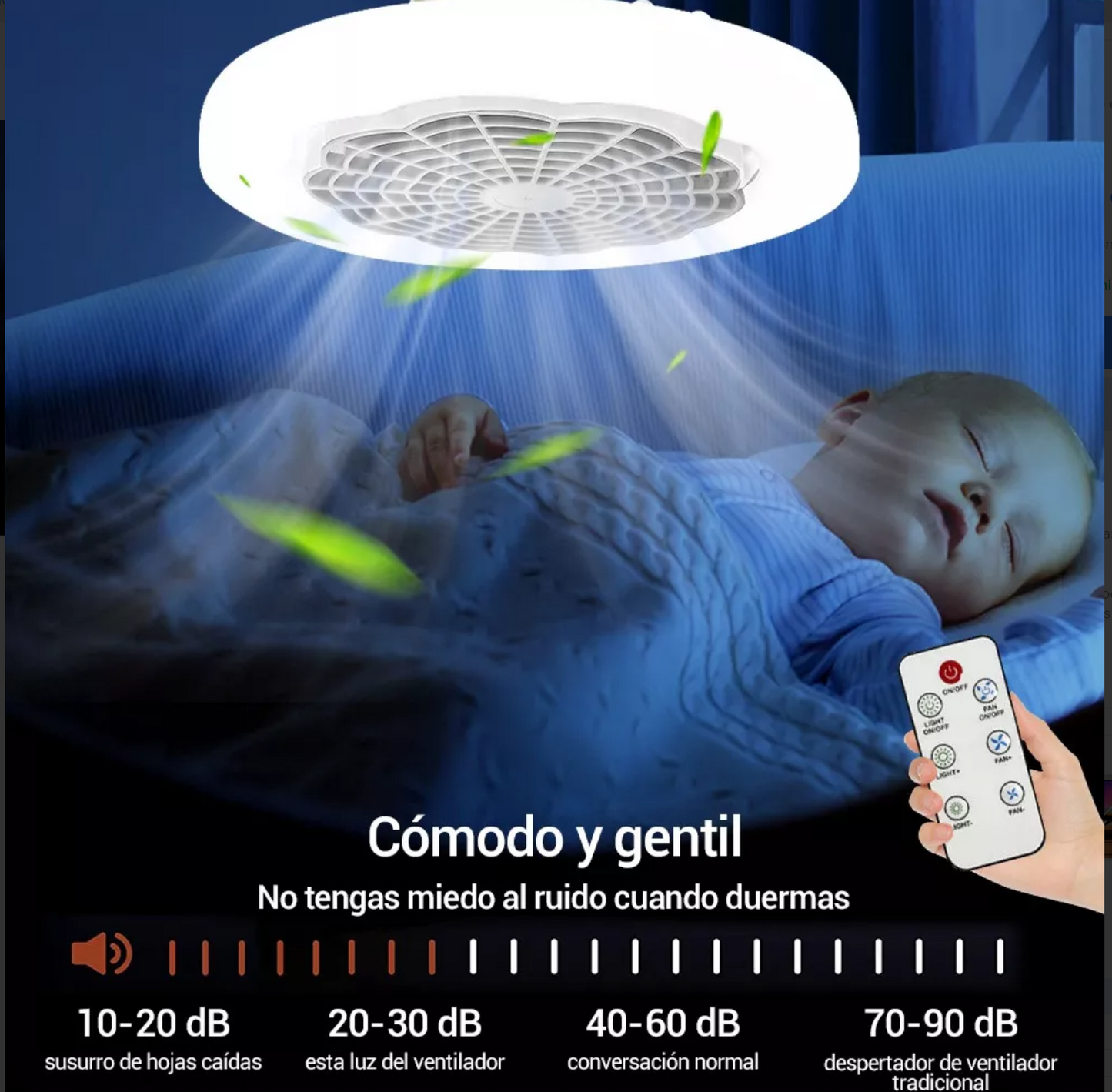 Lámpara De Ventilador Multifunción Foco Led De 30 W