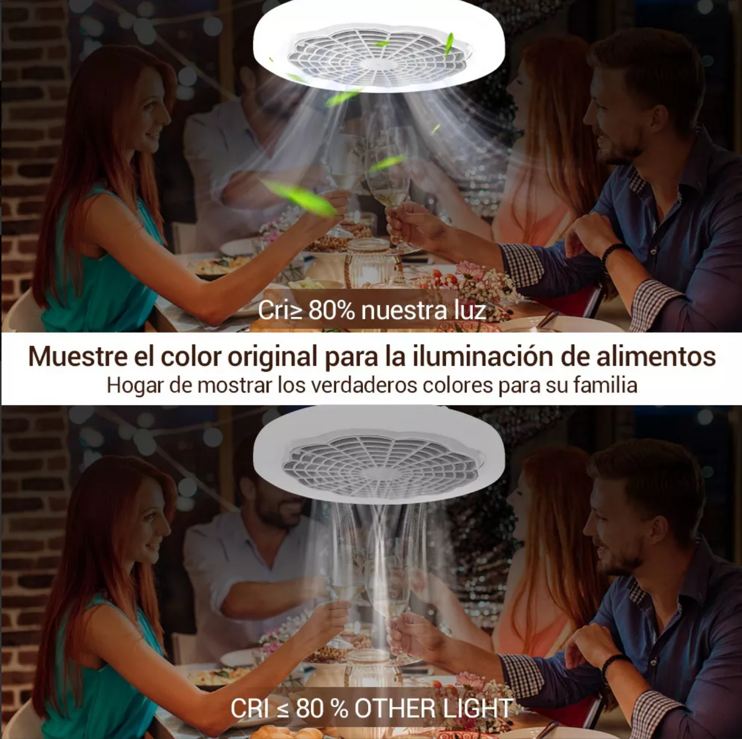 Lámpara De Ventilador Multifunción Foco Led De 30 W