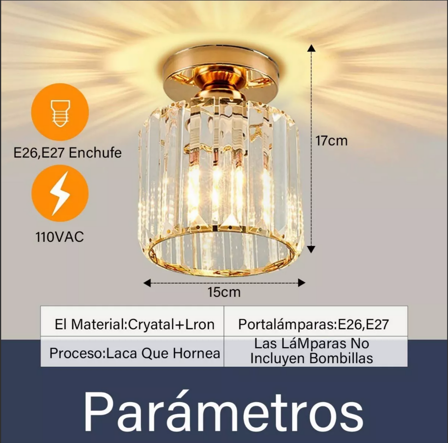 Lámpara De Pared Lámpara De Techo Cristal Moderna Decorativa