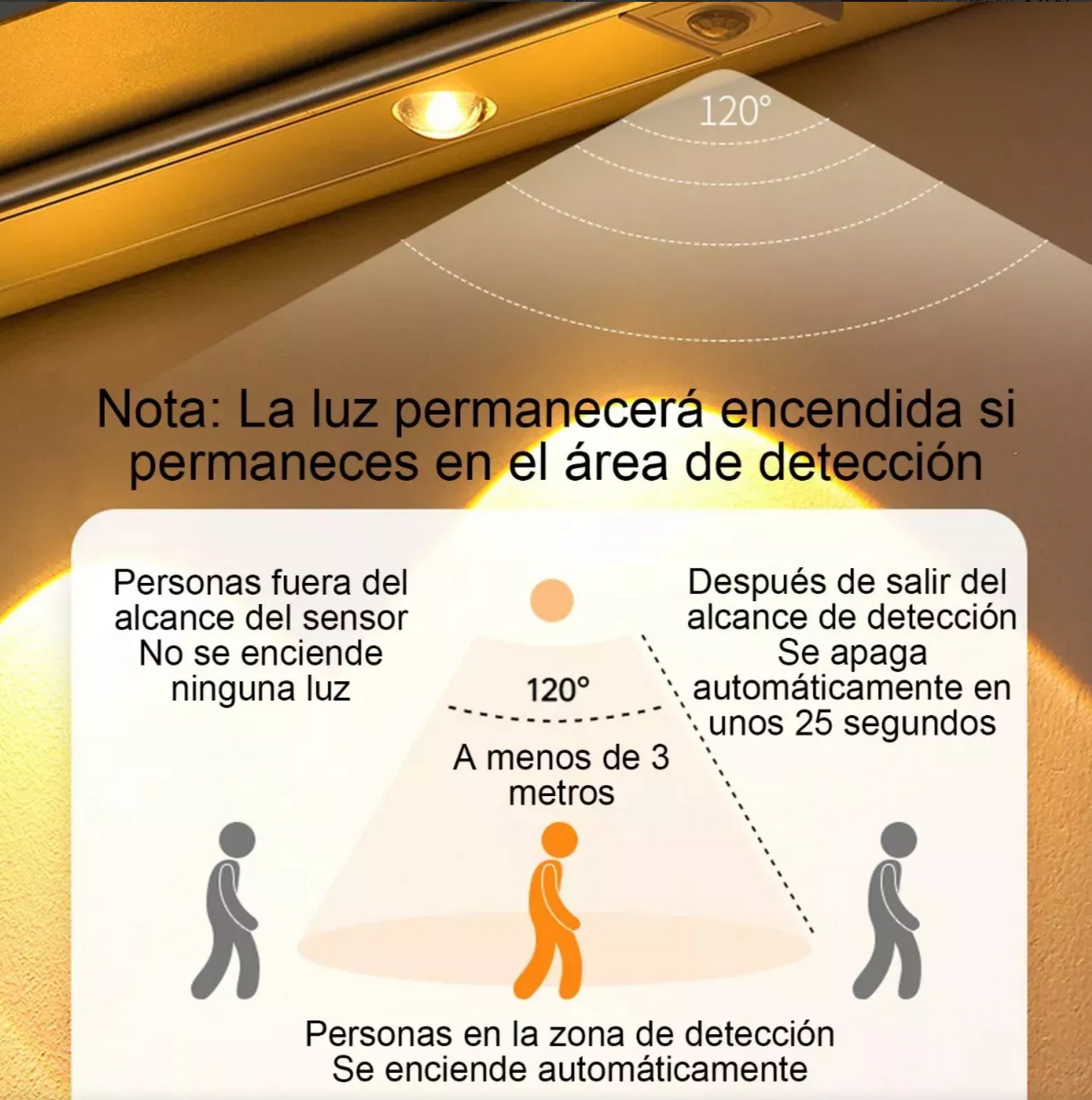 Barra De Luz Led Inteligente Con Sensor De Cuerpo Humano40cm