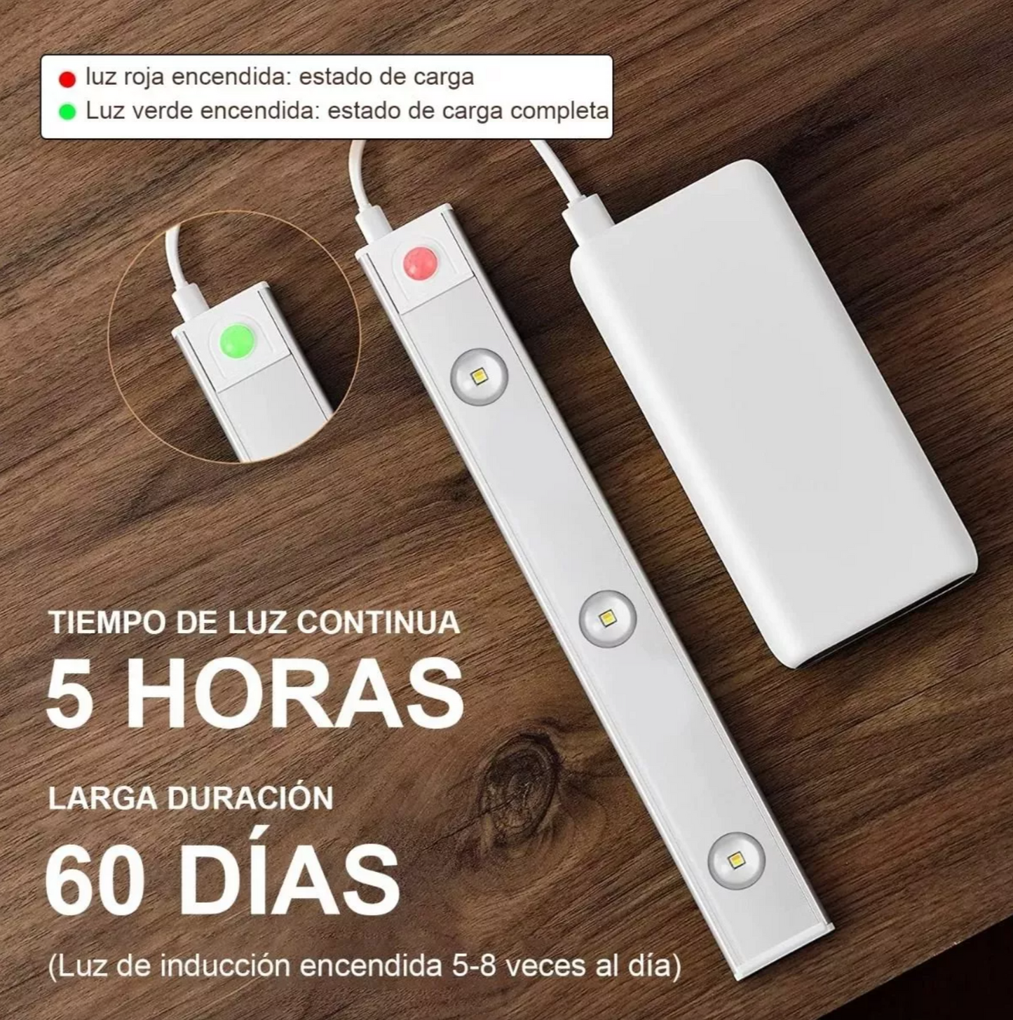 Barra De Luz Led Inteligente Con Sensor De Cuerpo Humano40cm