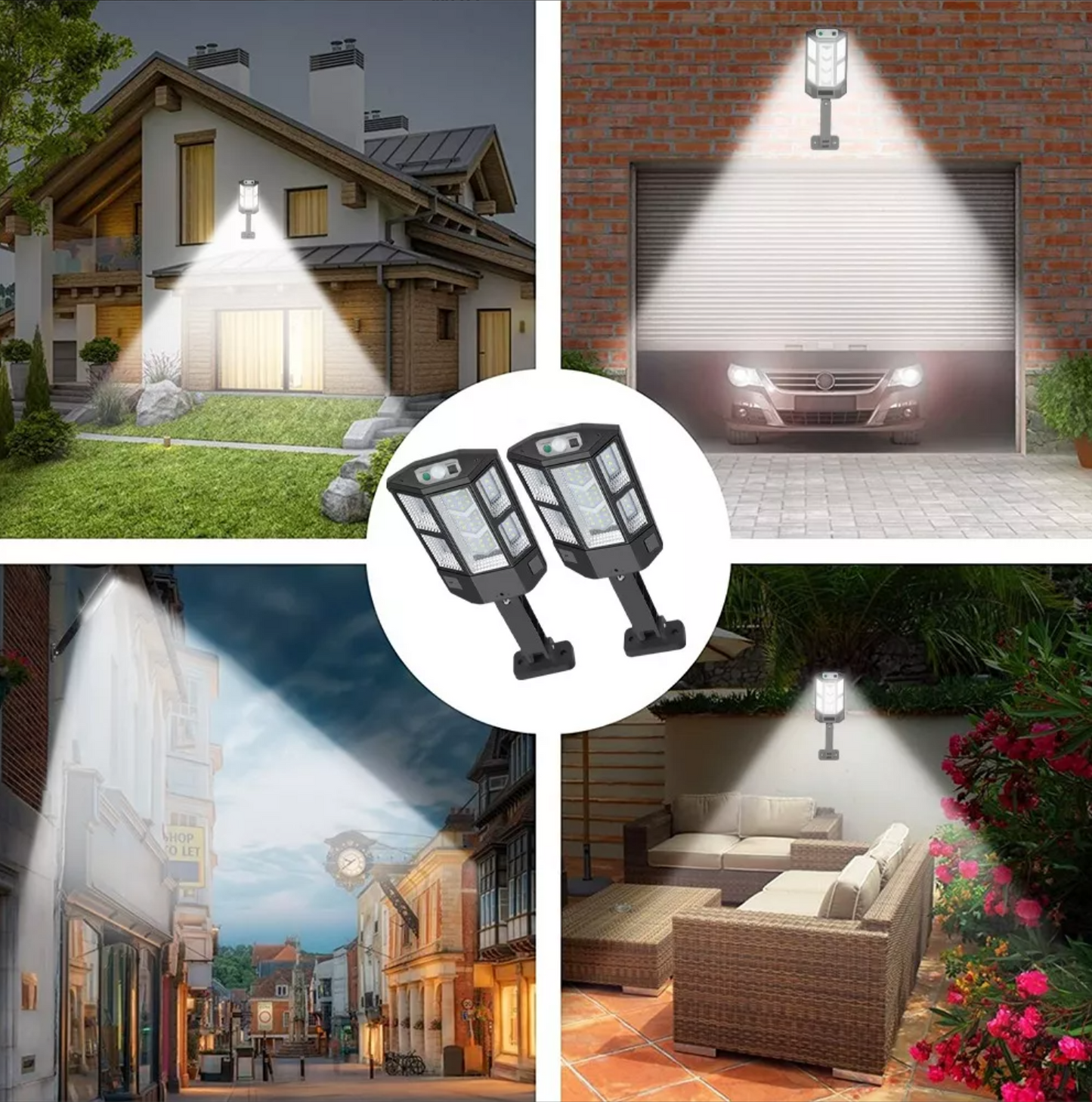 Lámpara luz de pared solar led Lumoku Aplique solar exterior 110V