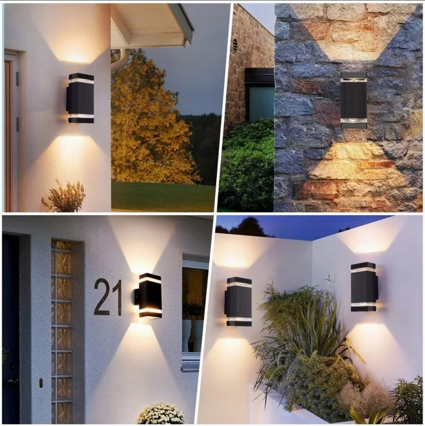 Lamparas De Pared Exterior Focos Led Moderna Luz Negra 2focs