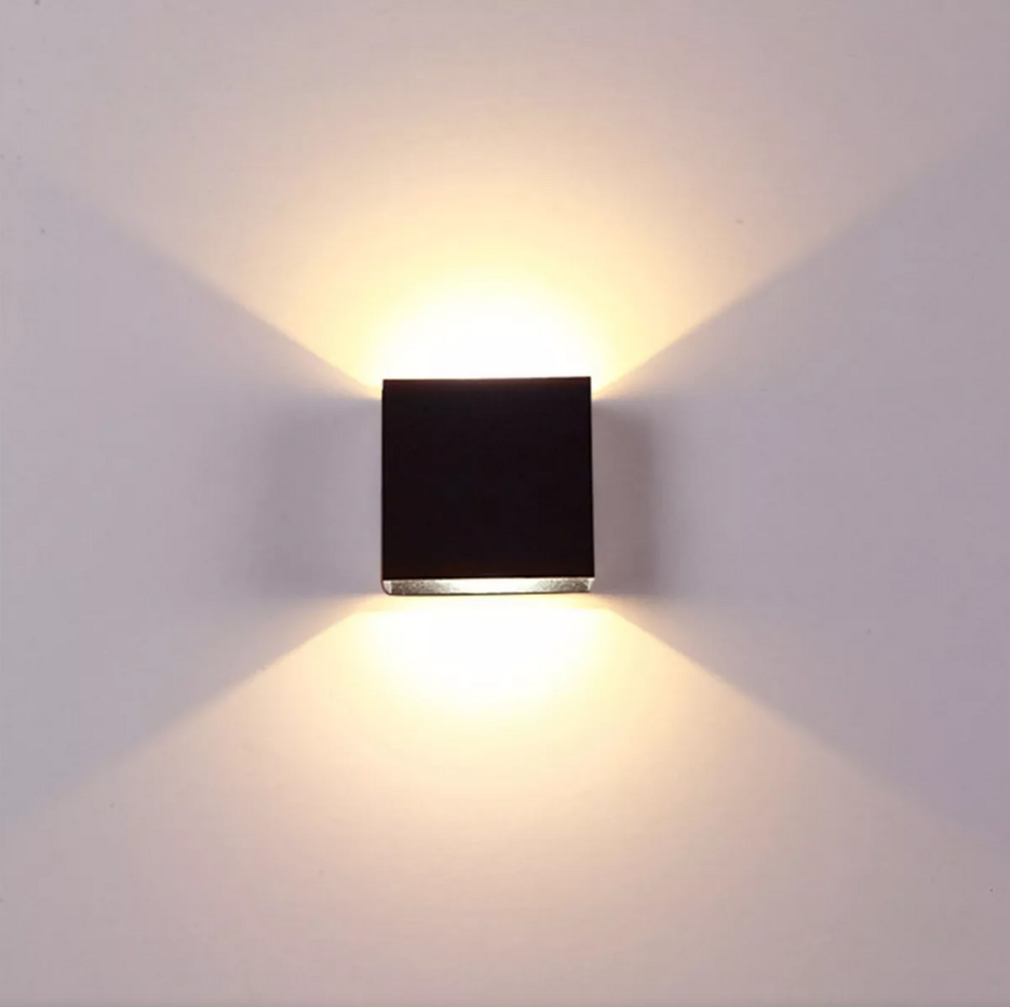 Lámpara Pared Arbotante Cubo Moderna Led6w Flotante Luz Spot Color Negro