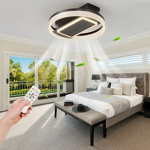 20inch Modern Leafless Ceiling Fan with Remote Control Removable and Washable, Reversible Motor