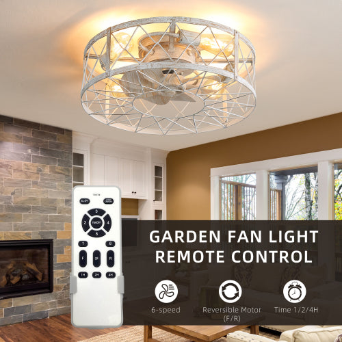 20Inches American Style Ceiling Fan with Lights , Monochromatic Lamp, Remote Control, 6 Gear Wind Speed Fan Light