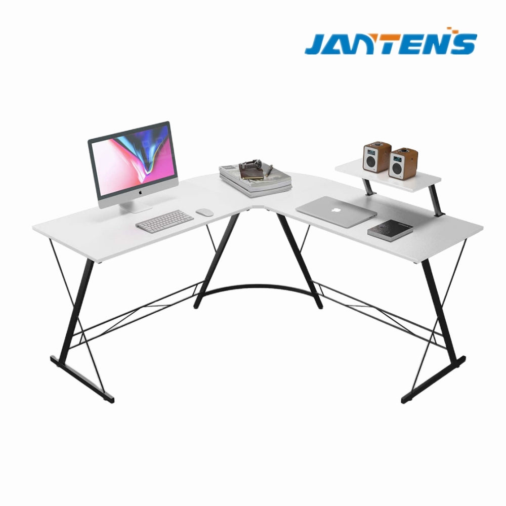 Escritorio para computadora con mesa para juegos en forma de L con soporte