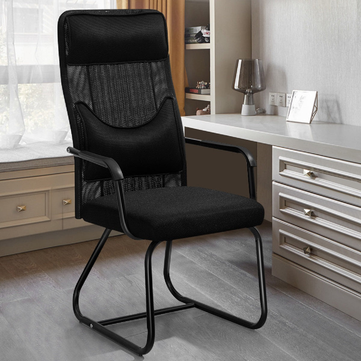 Silla de escritorio Silla para invitados Silla de oficina Silla para juegos Negro - oc74black