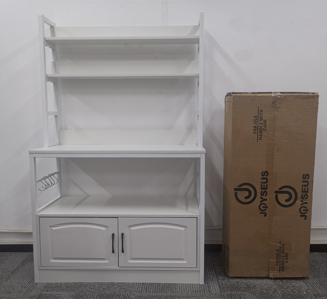 Gabinete De Almacenamiento Multiusos Aparador De Cocina De Esquina De Café Blanco 100 * 40 * 158 Cm