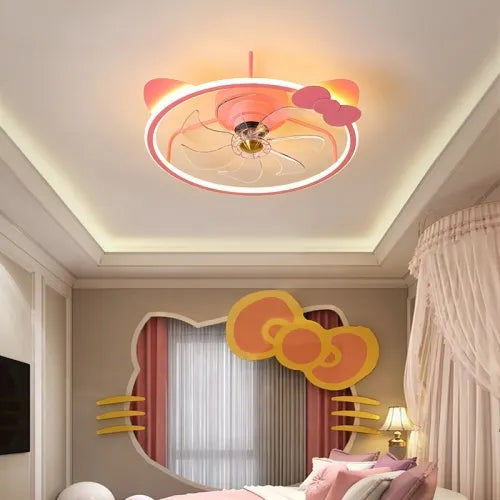 Lámpara de techo para habitación infantil Mute Cartoon Fan Light