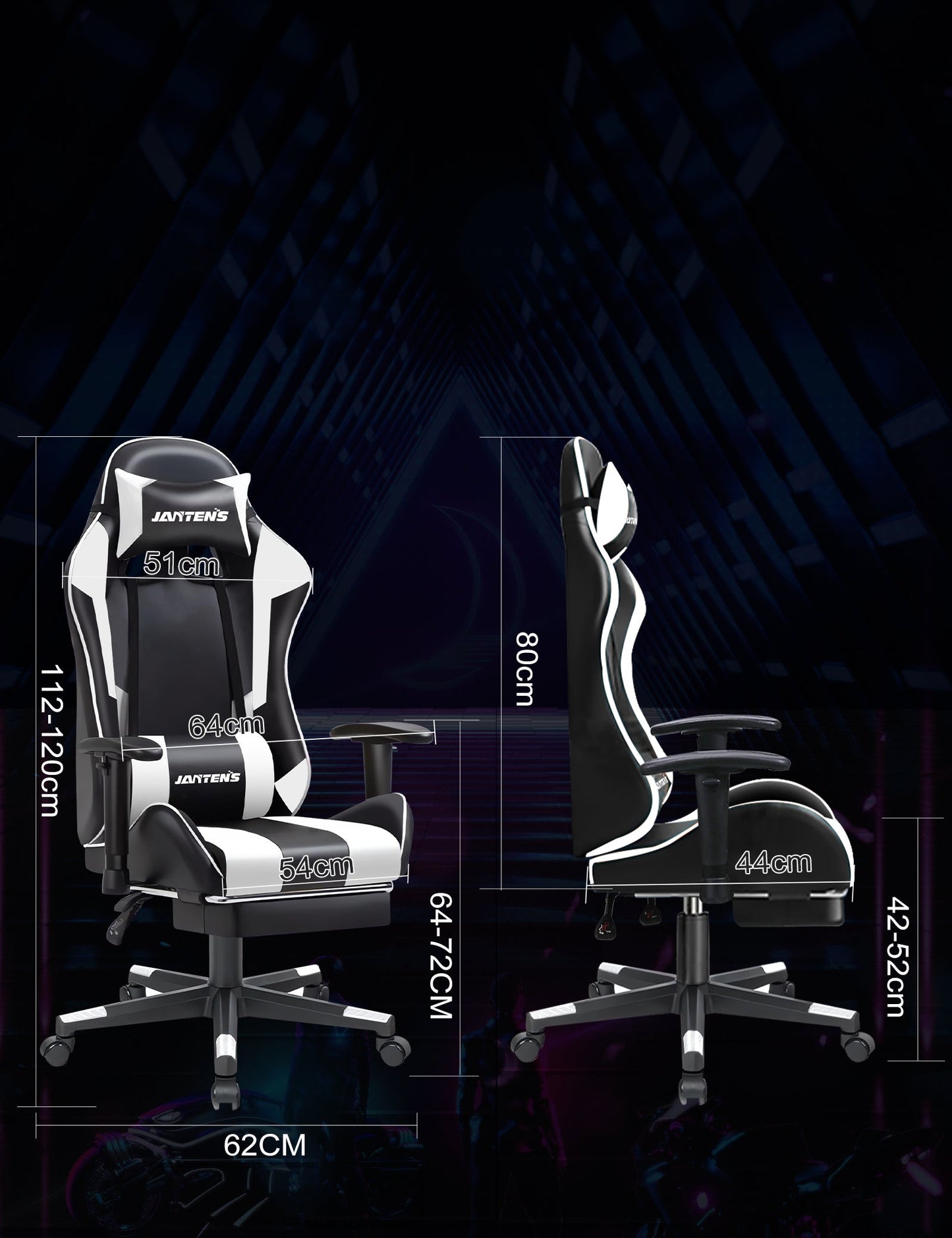 Silla Gaming con Pedal, Silla Gamer Ergonómica para Adultos, Silla de Cuero para PC de Oficina, Silla de Videojuegos Ajustable en Altura