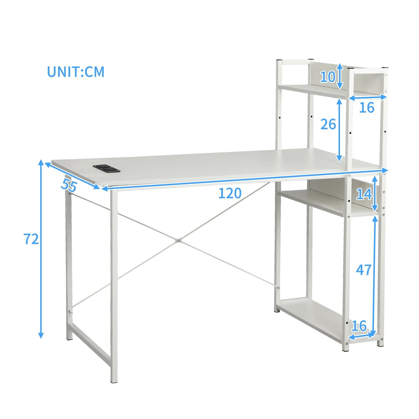 JANTENS Rechargeable Computer Desk