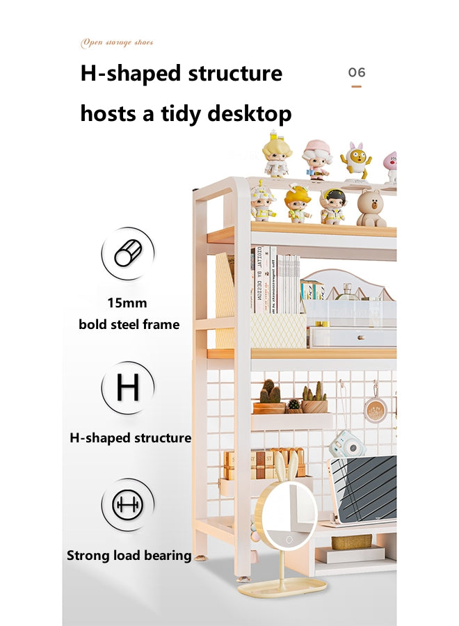 Double Layer Study Desk Bookshelf