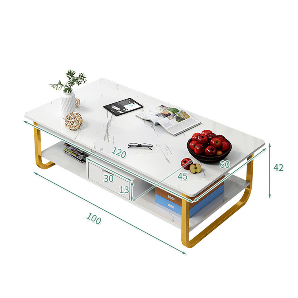 Mesa de centro con taquillas blanca 120 x 60 x 42 CM