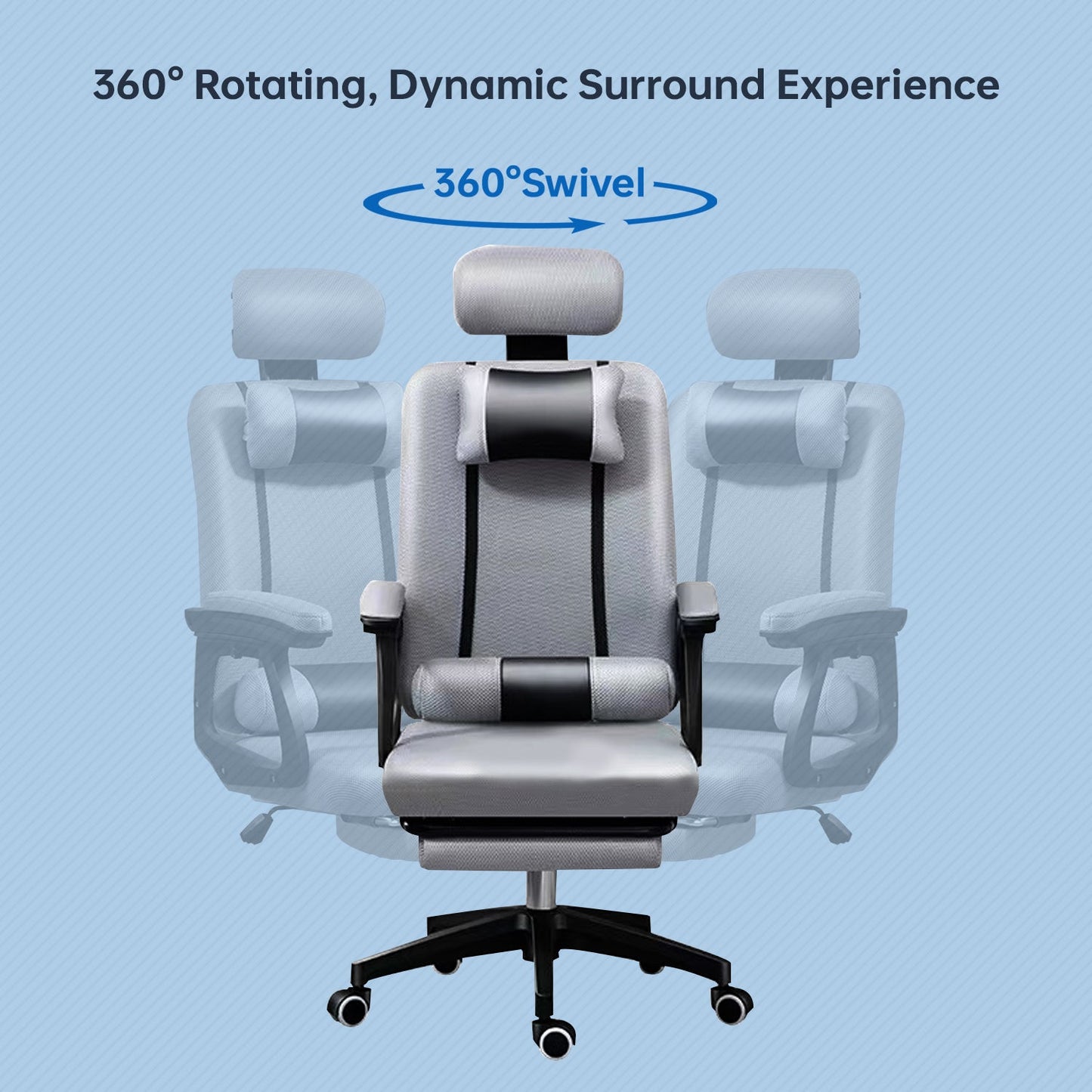 Office chair adjustable height computer chair swivel conference room chair with footrest