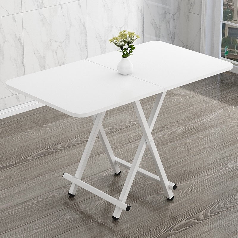 Juego de mesa y sillas de comedor plegable, 3 piezas, color blanco, 120 x 74 x 60 cm