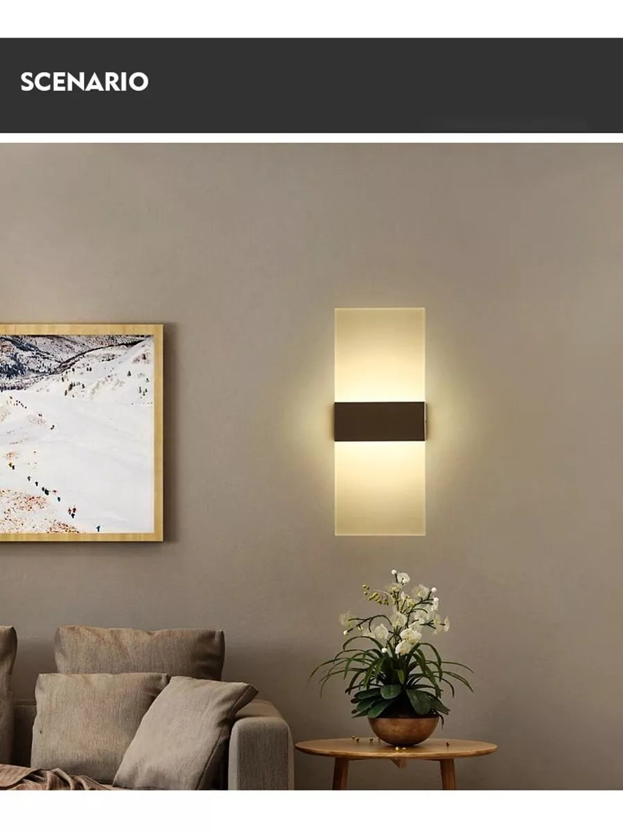 Aplique De Pared P/dormitorio Con Luces Led De 12w Blancas