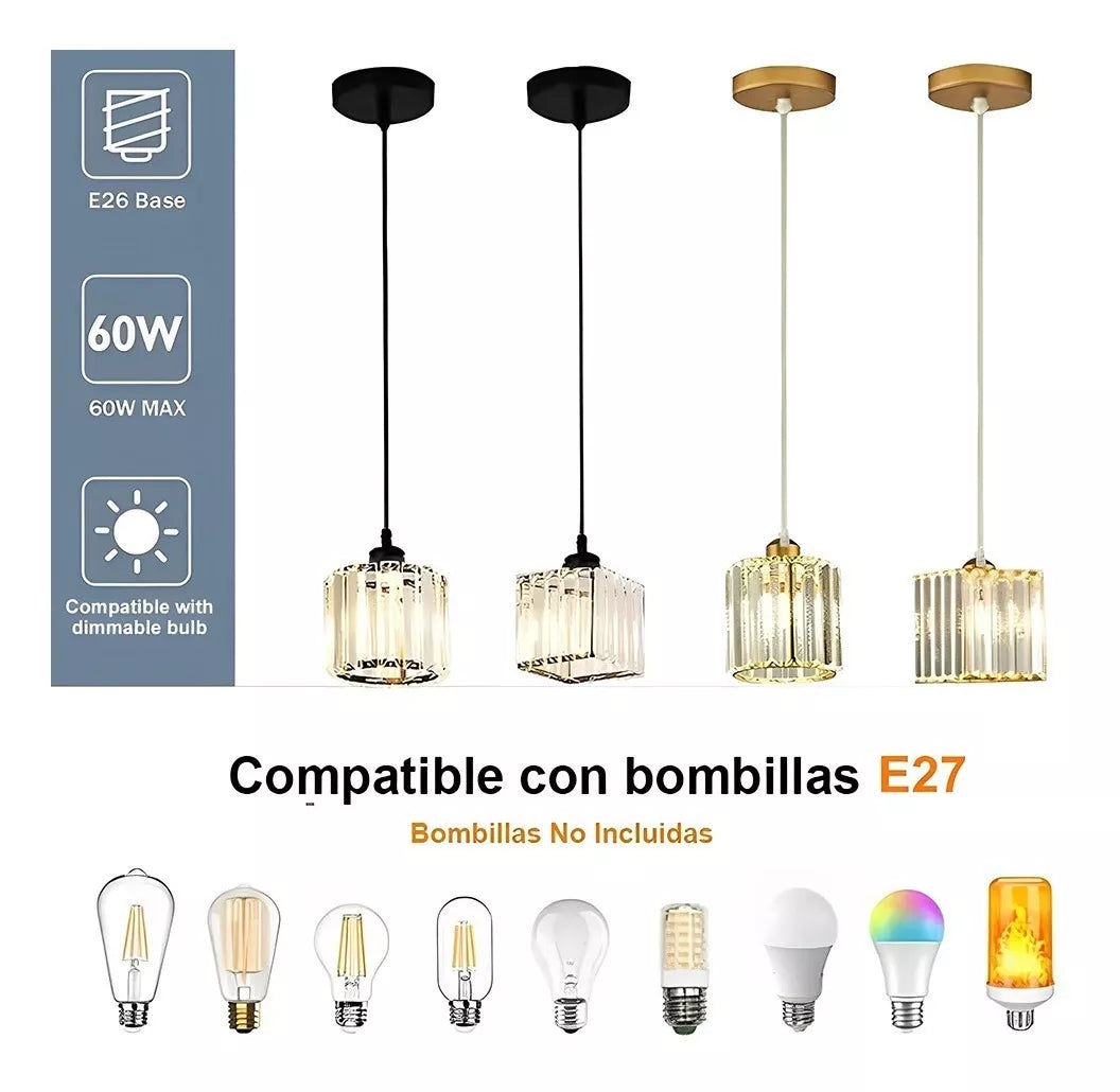 Lámpara Colgante Lámpara De Techo Cristal Moderna Decorativa