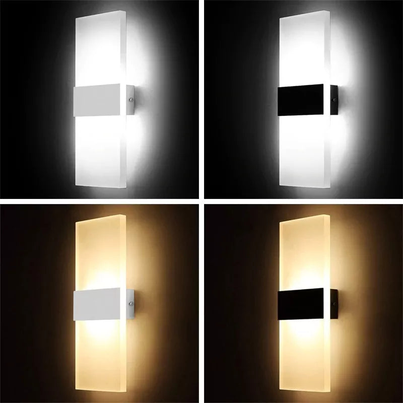 Aplique De Pared P/dormitorio Con Luces Led De 12w Blancas