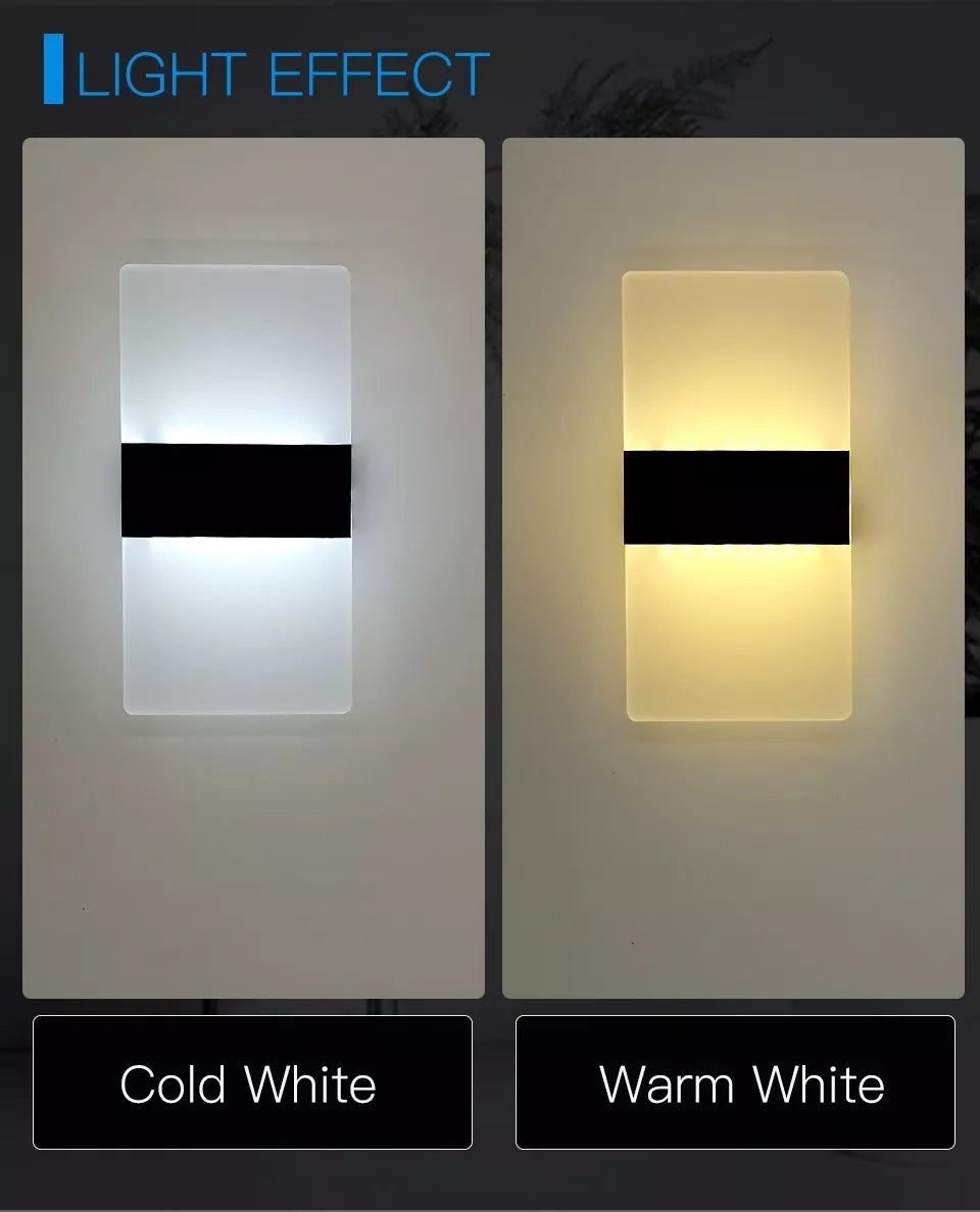 Aplique De Pared P/dormitorio Con Luces Led De 12w Blancas