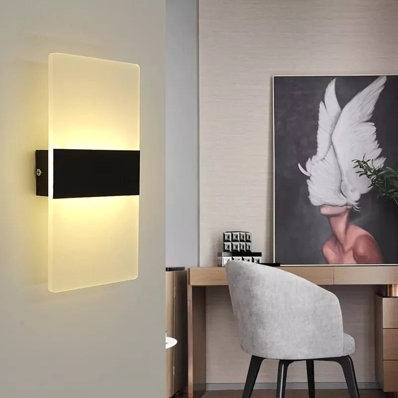 Aplique De Pared P/dormitorio Con Luces Led De 12w Blancas