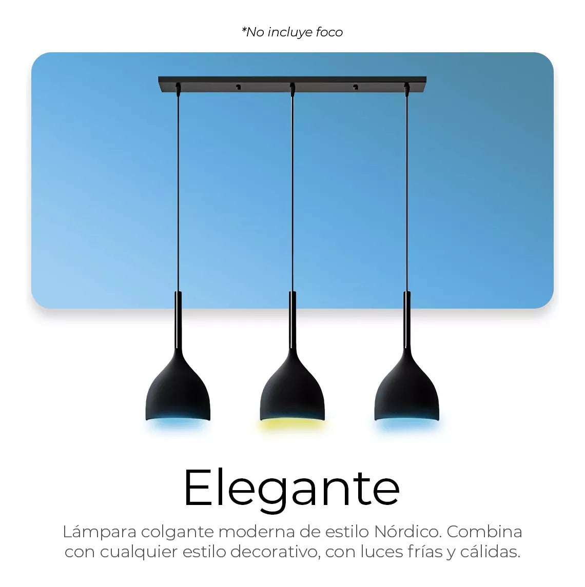 Lampara Colgante Moderna Candelabro 3 Cabezas Alt. Ajustable