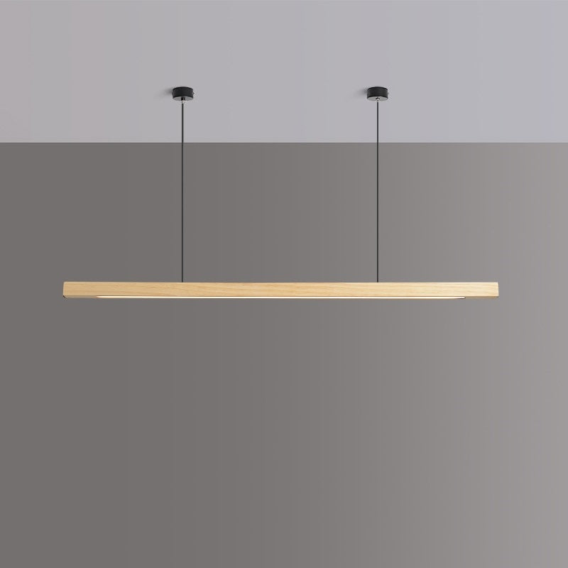 Lights of Scandinavia - Lind - Modern long hanging dining room pendant light ala Nordic style. Will also make a good fit for office areas, restaurants and bars. Pine wood or black walnut Use the included remote to change color temperature between cold, neutral and warm light.