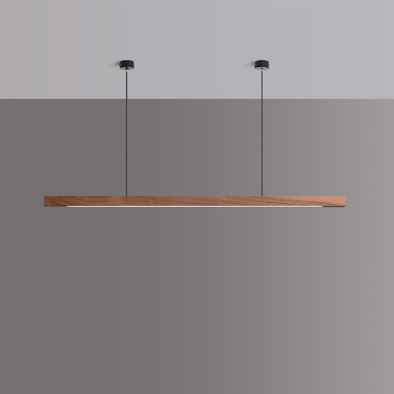 Lights of Scandinavia - Lind - Modern long hanging dining room pendant light ala Nordic style. Will also make a good fit for office areas, restaurants and bars. Pine wood or black walnut Use the included remote to change color temperature between cold, neutral and warm light.