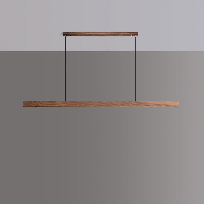 Lights of Scandinavia - Lind - Modern long hanging dining room pendant light ala Nordic style. Will also make a good fit for office areas, restaurants and bars. Pine wood or black walnut Use the included remote to change color temperature between cold, neutral and warm light.