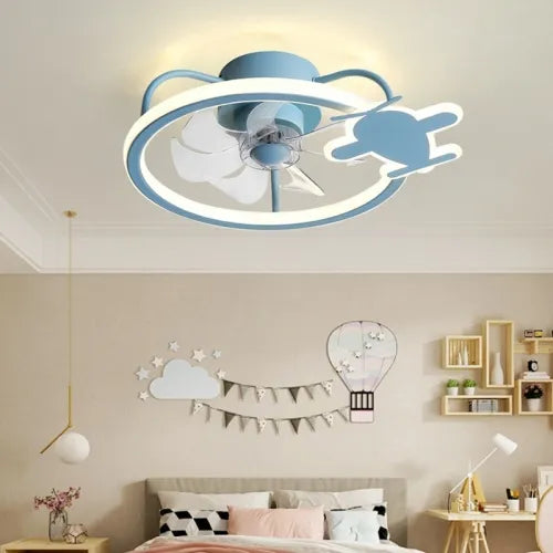 Lámpara de techo para habitación infantil Mute Cartoon Fan Light