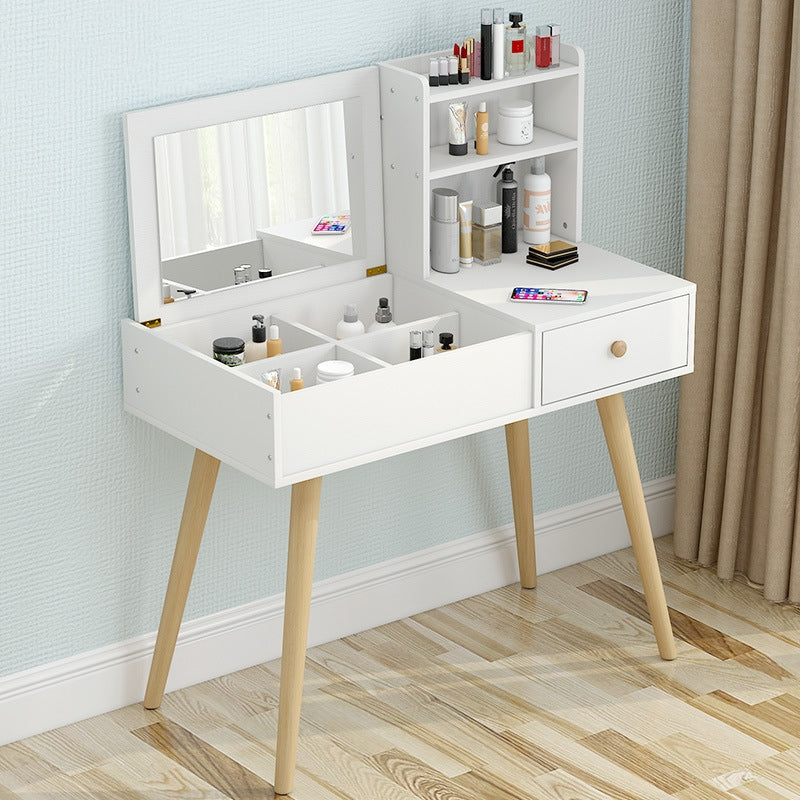 Dresser With Mirror Vanities Table Make Up Organizer Drawers White 80x40x75 CM