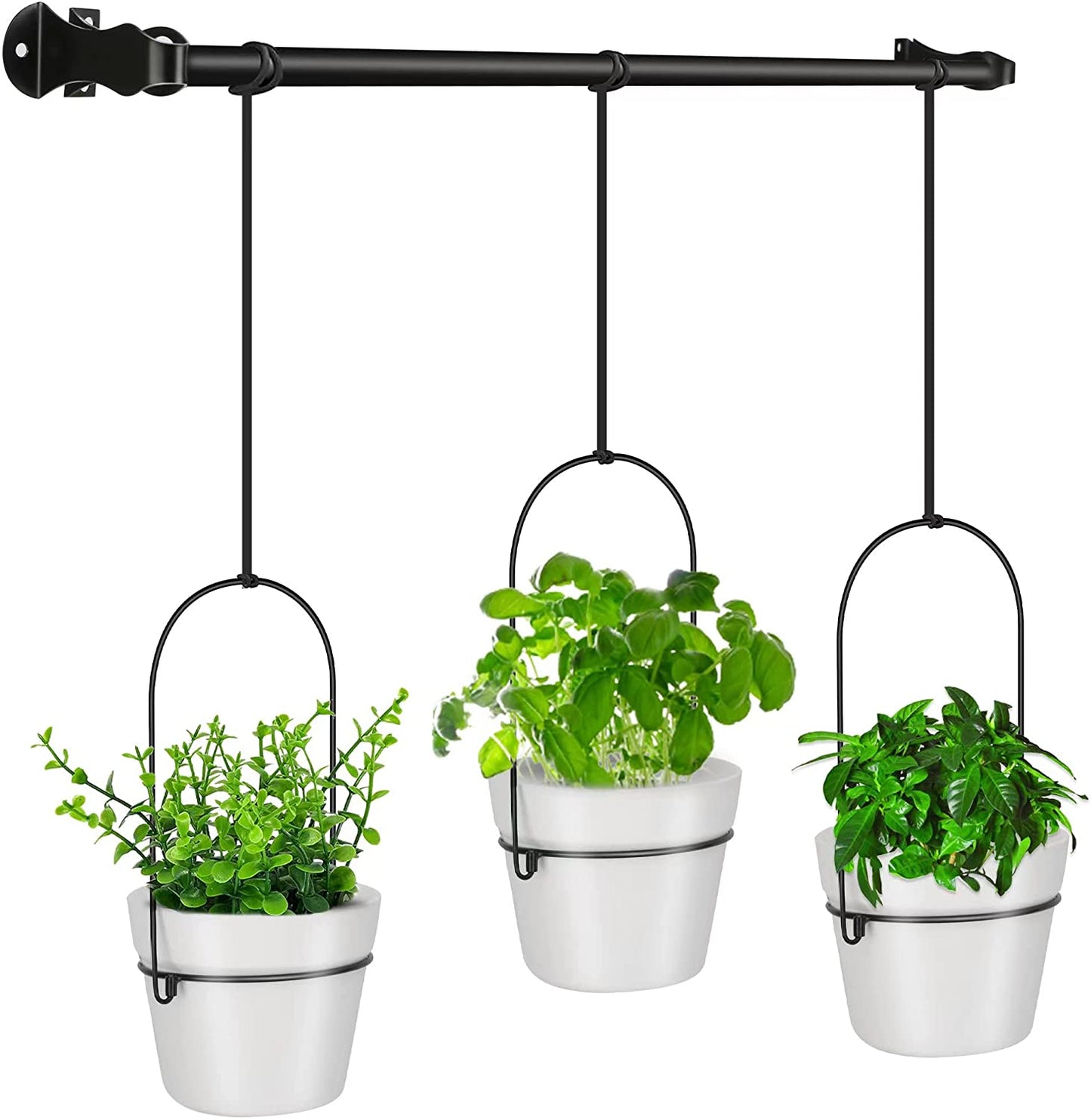 JOYSEUS Hanging Planters for Indoor Plants with 3 Plant Pots, Hanging Plant Holder - Modern Home Decor for Wall, Kitchen, Window